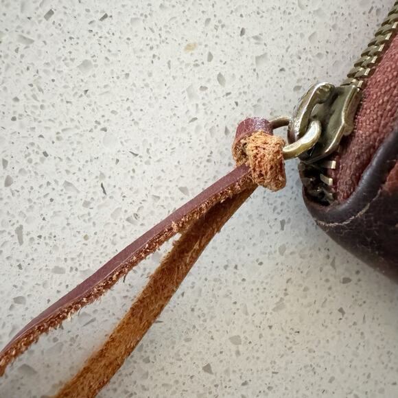 Will Leather Goods Brown Leather Full Zip Wallet 7.5”x4” - Picture 2 of 5